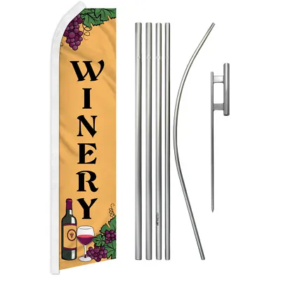 $65.95 • Buy Winery Advertising Swooper Flutter Feather Flag Kit Wine Tasting Winery Tours