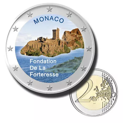 2 Euro Coloured Coin Monaco - Fondation De La Forteresse Uncirculated • $9.99