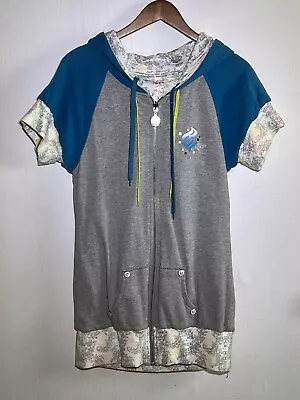 Rocawear Shirt Womans XL Grey Blue Zipper Casual Streetwear Cotton Hoodie • $21