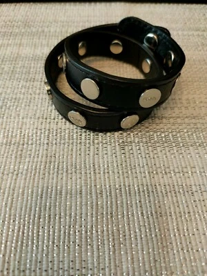 £24.99 • Buy Dkny Women's Ladies' Studded Leather Choker Wraparound Cuff Bracelet