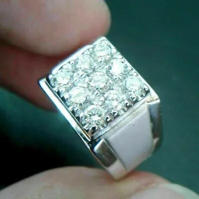 3Ct Round Cut Simulated Diamond Men's Engagement Band Ring 925 Sterling Silver • $195.20