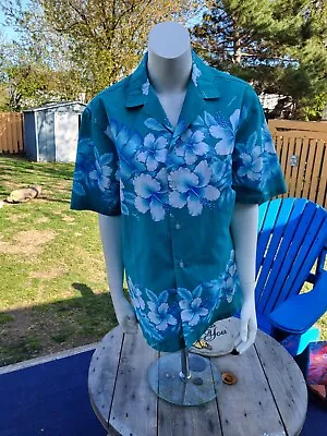 VINTAGE  Mens KALENA FASHIONS OF HAWAII HAWAIIAN SHIRT-SIZE LARGE GOOD COND. • $19