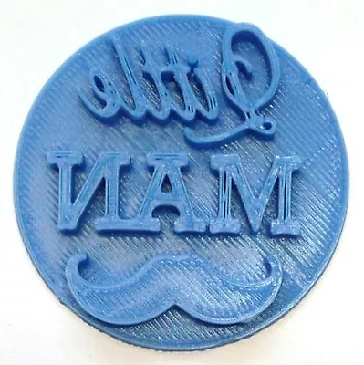 Little Man Words With Mustache Baby Shower Cookie Stamp Embosser Usa Pr4002 • $2.99