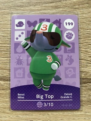 $2 • Buy Genuine Nintendo Amiibo Animal Crossing BIG TOP #199 (New, Never Used)
