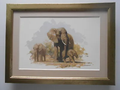 David Shepherd Print 'Elephant And Babies' FRAMED • £23