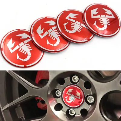 4x 56.5mm Red Scorpion Logo Car Wheel Center Hub Cap Stickers For Abarth 500 695 • $14.60