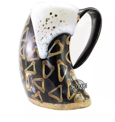 Medieval Drinking Viking Beer Tankard Horn Mug Ale Mead Cup Home Party Desk Gift • $33