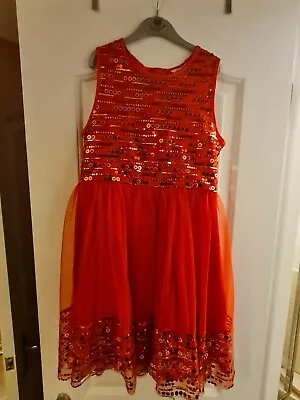 Yumi Girls Red Sequin Dress Age 9-10 • £15