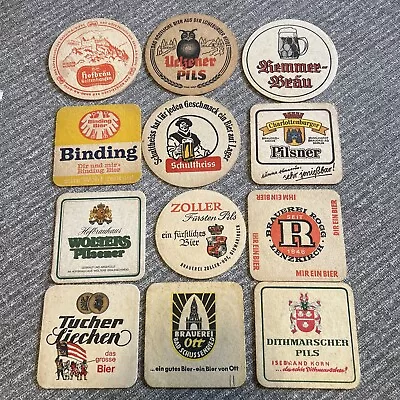 12 Vintage German Brewery Beer Coasters #1 • $9.99