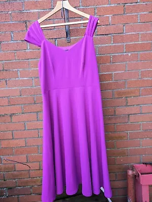 Dresstells Vintage Style 60s Swing Dress Purple Retro Party Cocktail XL • £10