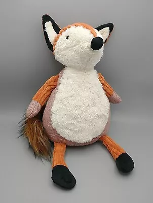 Anthropologie Fox Plush 17  White Orange Tweed Soft Stuffed Animal • $15