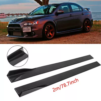 78.7  Side Skirt Splitter Extension Lip Carbon Fiber For MITSUBISHI LANCER EVO X • $99.09