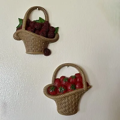 NEW! Vintage Strawberry Wall Decor Set Of 2 Country Cottagecore 1980s Retro • $10