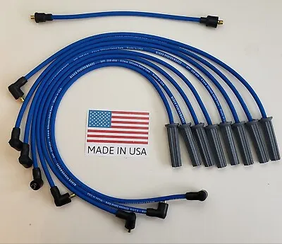 FORD 351C 351M 400 429 460 8.5mm BLUE SPARK PLUG WIRES For Points Cap  USA MADE • $57.78