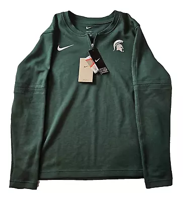 Nike Michigan State Spartans Dri Fit Half Zip Pullover Jacket Womens Size M • $49