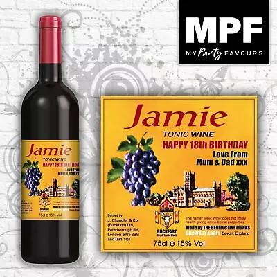 £3 • Buy Personalised Birthday Buckfast Tonic Wine Bottle Label Any Name Age Message