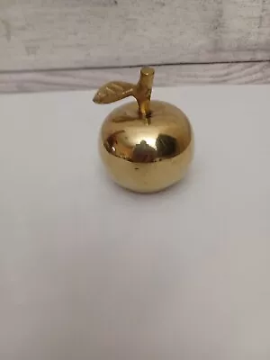 Vintage Solid Brass Apple Bell School Teacher Gift Service Desk Hotel Business • $13.25