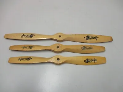 Lot Of 3 Vintage JZ Zinger Wooden Model Airplane Propeller Props Various Sizes • $15