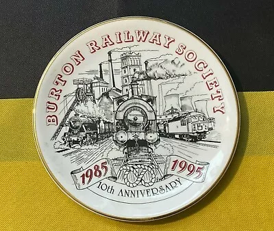 Burton Railway Society 1985-1995 10th Anniversary - Ceramic Plate - 8.5   - Vgc • £8.99
