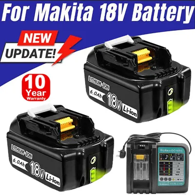 For Makita 18V 6.0Ah LXT400 Li-ion Battery BL1830 BL1840 BL1850 BL1860 / Charger • £54.95