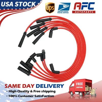 $27.77 • Buy 7X Red Spark Plug Wires For Chevy GMC Astro Blazer Jimmy 96-07 V6 4.3L M629182