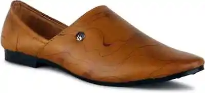 Mens Jutti Ethnic Indian Mojari Wedding Party Shoes US Size 7-11 D Tan Shades • £30.50