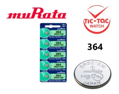 $6.70 • Buy 5 X SONY MURATA SR621SW 364 AG1 SILVER OXIDE 1.55V WATCH BATTERY BATTERIES