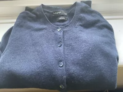 M&S Autograph Dark Navy Cashmere Cardigan Size 12 • £20