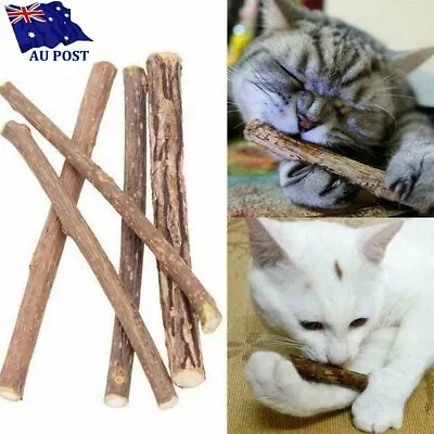 10x Cat Chew Sticks Snack Matatabi Catnip Silvervine Dental Molar Cleaning Toy • $9.68