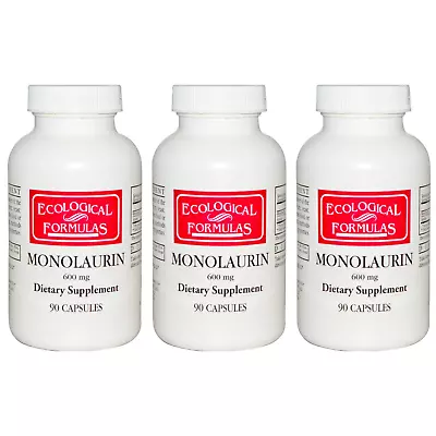 Cardiovascular Research Monolaurin 600mg 90 Capsules 3 PACK • $93.33