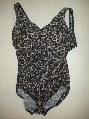 MIRACLESUIT Brown Belle Gatino Revele 1PC Underwire Swimsuit Sz 12 NWT • $74