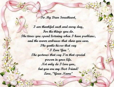 Personalized Poem Breast Cancer Pink Ribbon *30 Styles* • £8.04