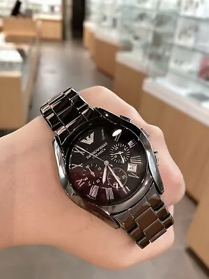 NEW Emporio Armani  Ceramic Wrist Watch For Men Black - AR1400 • $149