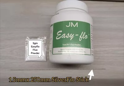 Johnson Matthey Silver Solder Stick 1.5 SilverFlo 55 & 5gm Easyflo Flux Powder.  • £11.52