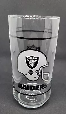 Vtg Vintage Raiders NFL Drinking Glass Tumbler Cup - Mobil Promo • $15