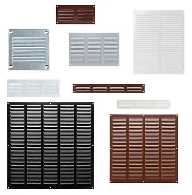 Metal Ventilation Grille Air Vent Cover With Insect Mesh Fly Screen Wall Ceiling • £9.25