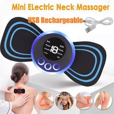 Portable Mini Electric Neck Back Massager Cervical Massage Patch Stimulator • $6.51