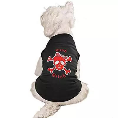 Dog T-Shirt Zack & Zoey Rich Bitch Skull Bad Red Black Rhinestones CLOSEOUT  • $11.89