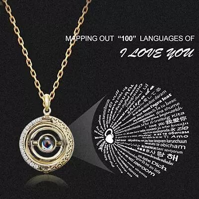 I LOVE YOU In 100 Languages Silver Rose Gold Pendant For Memory Necklace E4M4 • $5.13