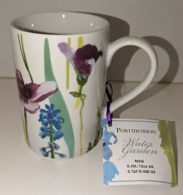 New With Tag Portmeirion ‘water Garden’ Straight Sided Floral Ceramic Mug • £10