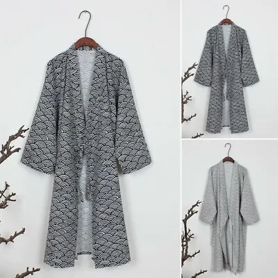 Men Bamboo Art Kimono Yukata Cotton Japanese Bathrobe Robe Gown Sleepwear 48  • £25.37