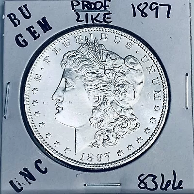 1897 Bu Gem Morgan Silver Dollar Unc Ms++ Genuine U.s. Mint Rare Coin 8366 • $2.25