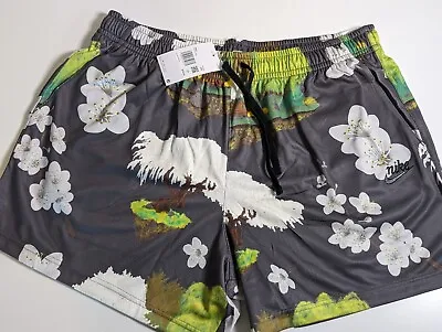 Nike Club Cherry Blossom Shorts Grey Volt Mens Size 2XL Above Knee MSRP $70 • $35