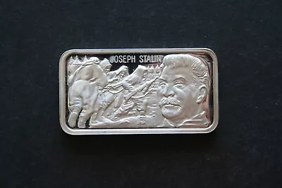 Vintage .925 Sterling Silver Art Bar World War II Joseph Stalin One Ounce • $29