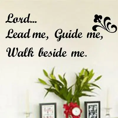 Wall Vinyl Sticker Bible Quote Lord LEAD ME GUIDE ME WALK BESIDE ME Decor Decal • £19.29