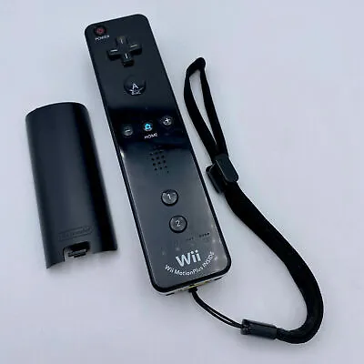 Like New Genuine Nintendo Wii U / Wii Motion Plus Black Controller Remote Wii... • $39.90