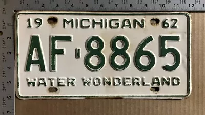1962 1963 1964 Michigan License Plate AF-8865 YOM DMV Wayne Ford Chevy 12666 • $14.42