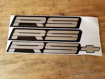 82-92 Camaro Z28 Grey Rocker Panel & Rear Bumper Emblem Set Of 3  • $47.99