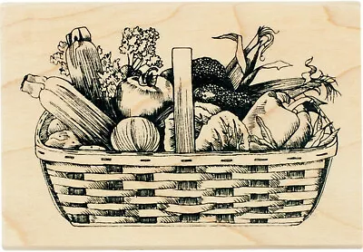 Inkadinkado Garden Vegetable Basket Red Rubber Wood Stamp 4  X 2.75  • $11.95