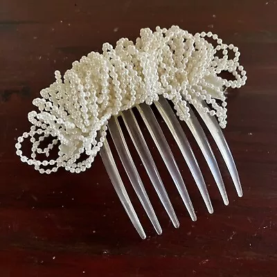 Vintage Bridal Wedding Pearl Hair Comb Loopy Pearls • $12.90